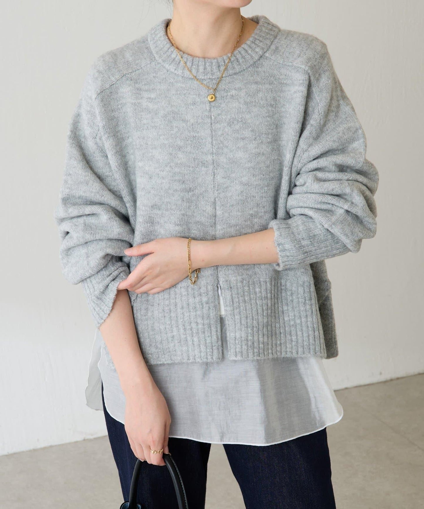 【可手洗/易於疊穿】仿犛牛絨短款針織衫