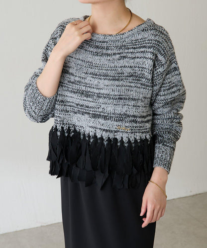 下襬流蘇針織衫