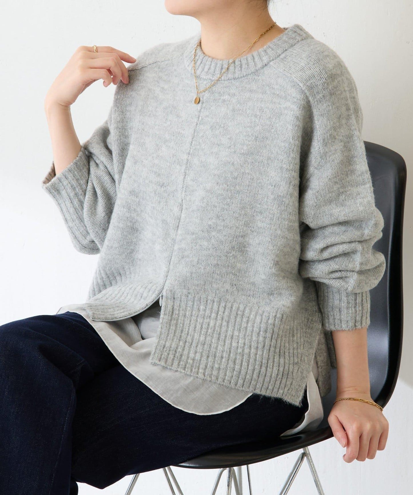 【可手洗/易於疊穿】仿犛牛絨短款針織衫