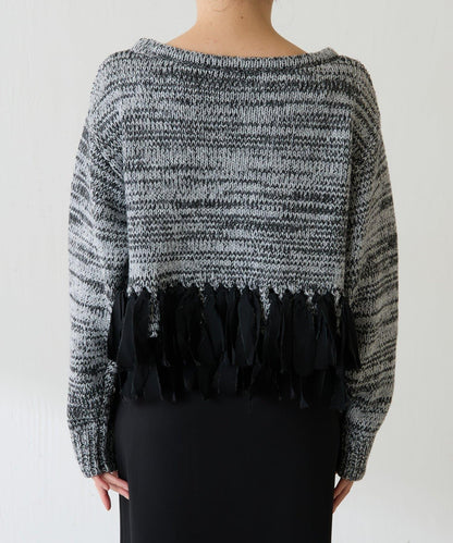 下襬流蘇針織衫