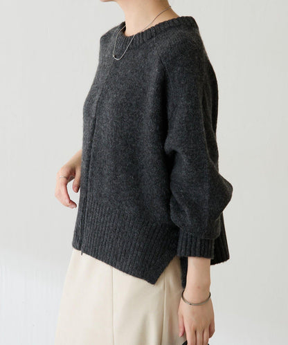 【可手洗/易於疊穿】仿犛牛絨短款針織衫