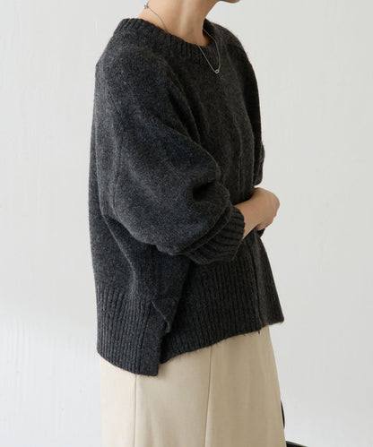 【可手洗/易於疊穿】仿犛牛絨短款針織衫