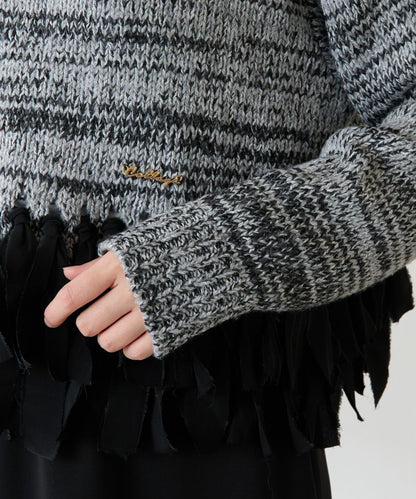 下襬流蘇針織衫