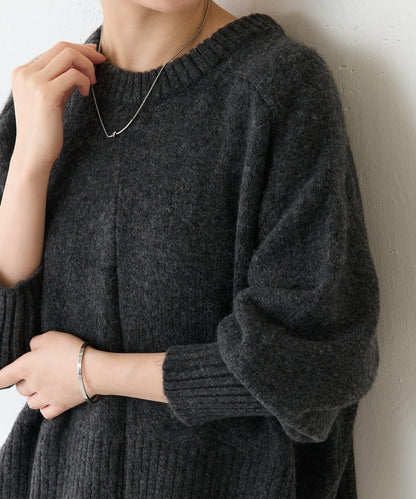 【可手洗/易於疊穿】仿犛牛絨短款針織衫