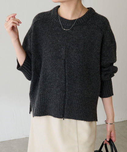 【可手洗/易於疊穿】仿犛牛絨短款針織衫