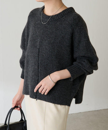 【可手洗/易於疊穿】仿犛牛絨短款針織衫