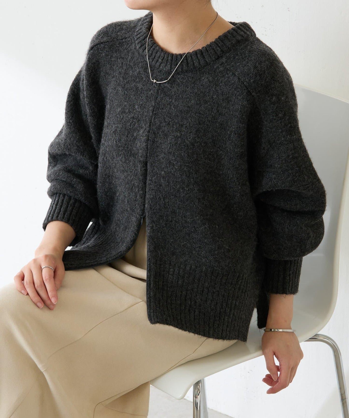 【可手洗/易於疊穿】仿犛牛絨短款針織衫