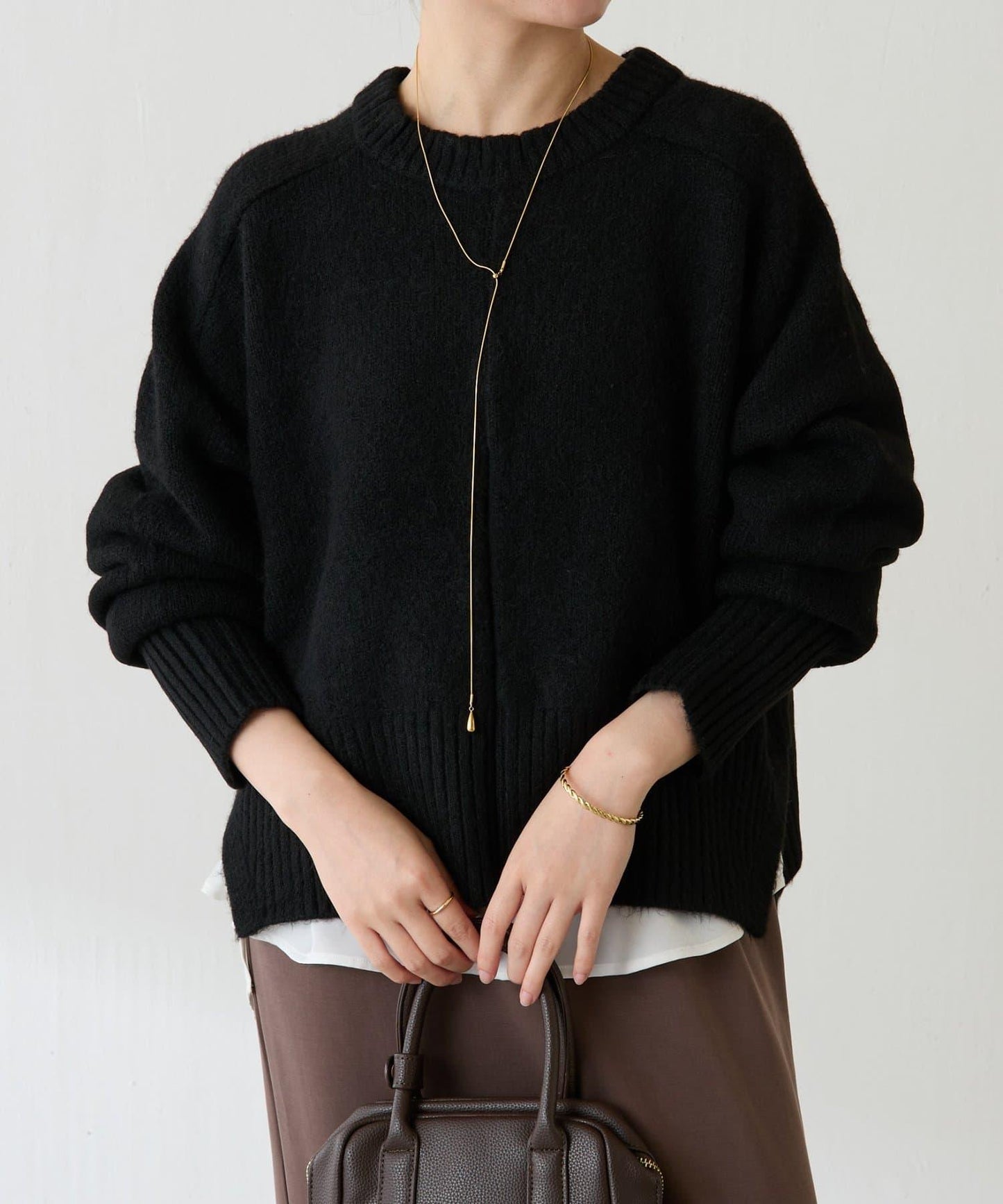 【可手洗/易於疊穿】仿犛牛絨短款針織衫