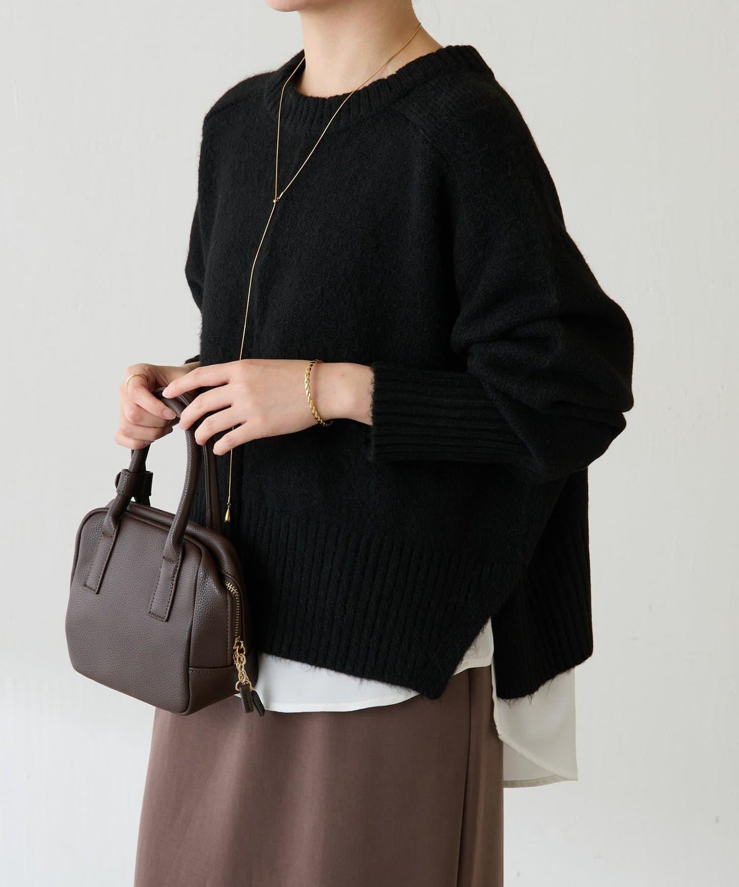 【可手洗/易於疊穿】仿犛牛絨短款針織衫