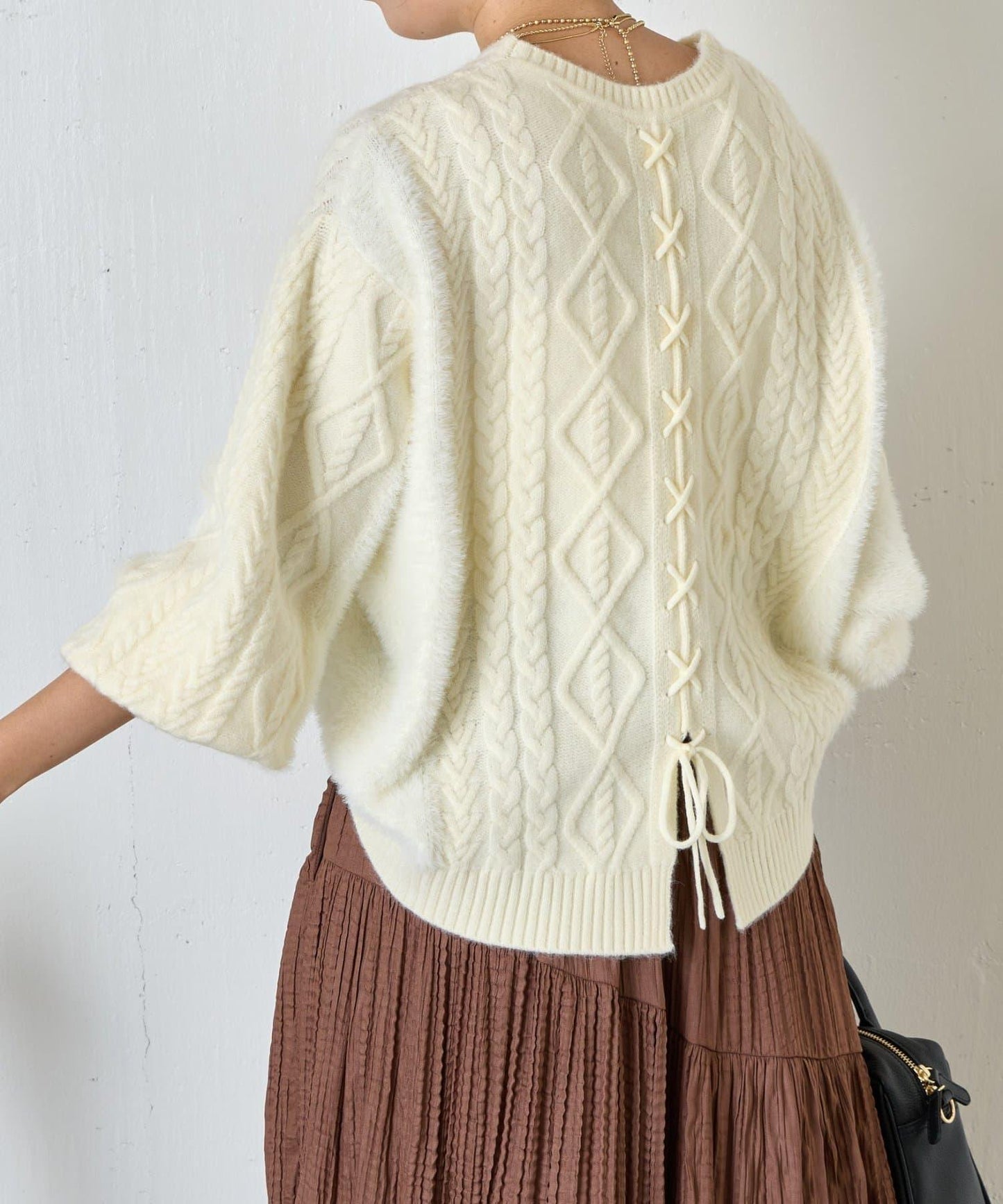 後背繫帶針織衫