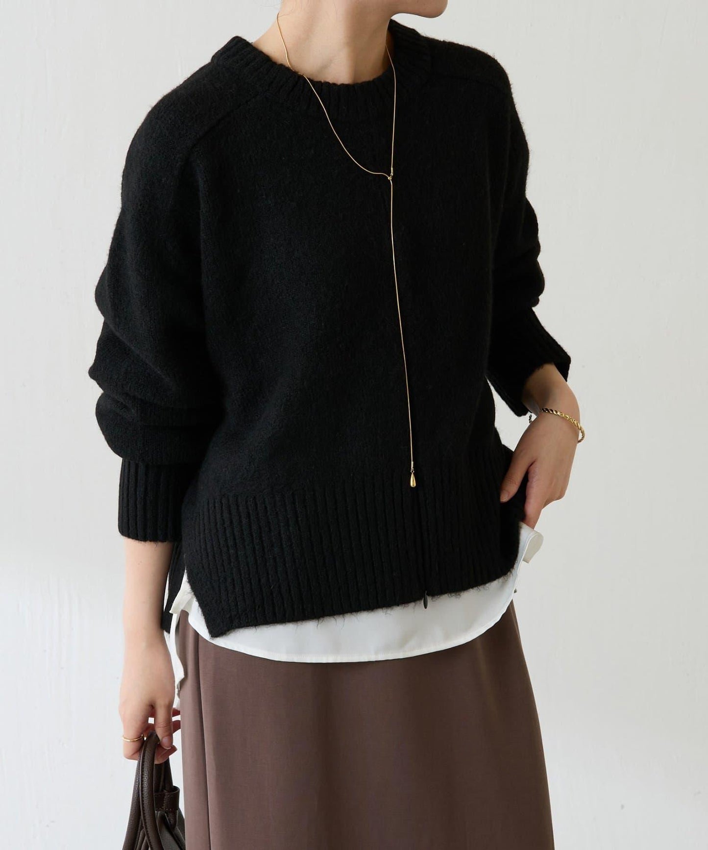 【可手洗/易於疊穿】仿犛牛絨短款針織衫