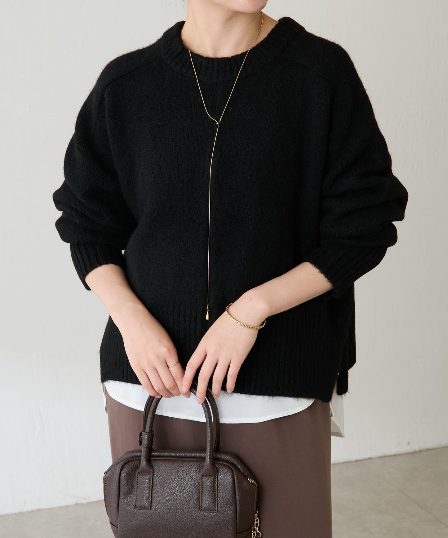 【可手洗/易於疊穿】仿犛牛絨短款針織衫