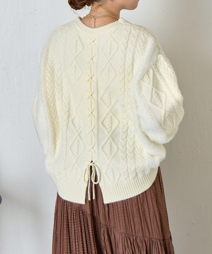 後背繫帶針織衫