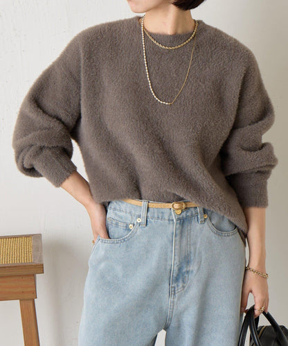 亮片羽毛柔軟針織衫