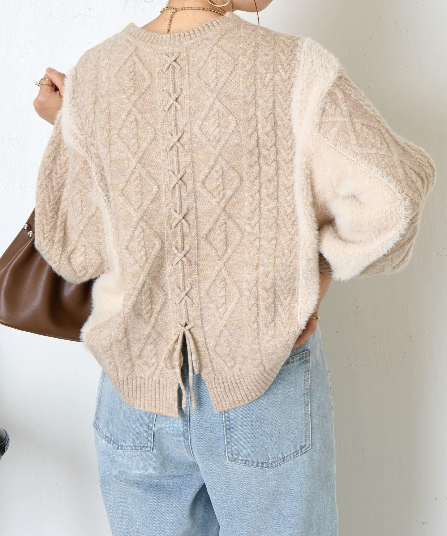 後背繫帶針織衫