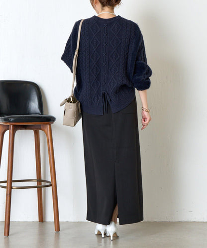 後背繫帶針織衫