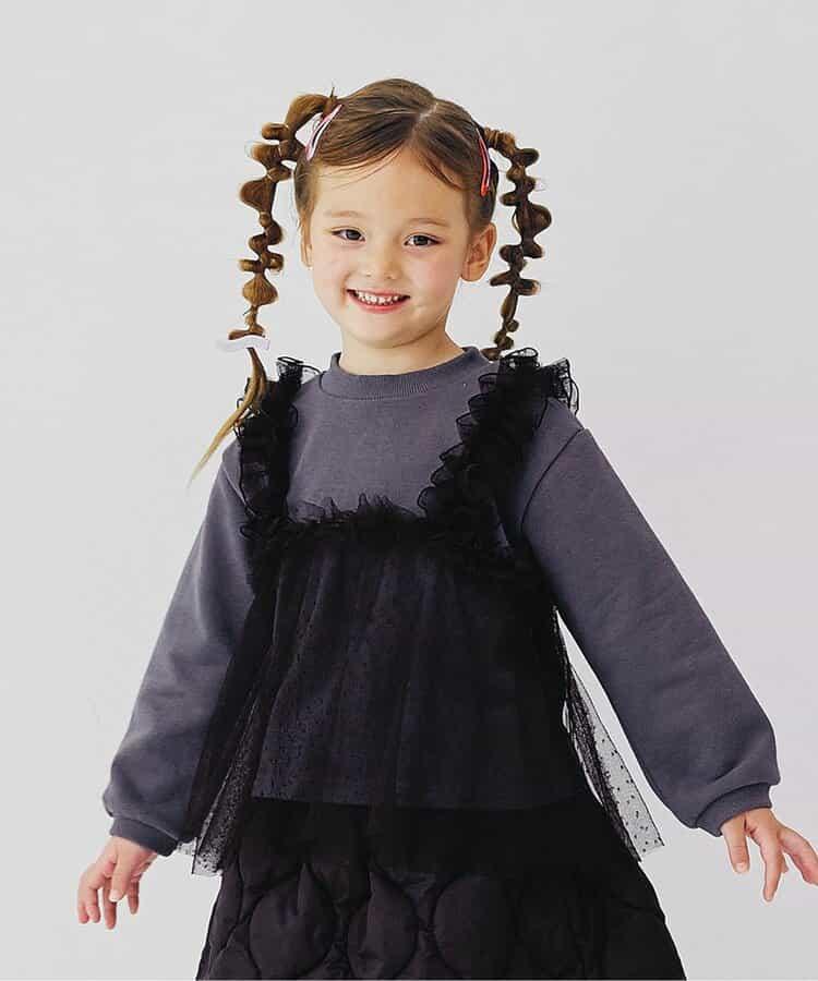 波點網紗荷葉邊吊帶拼接衛衣 Link