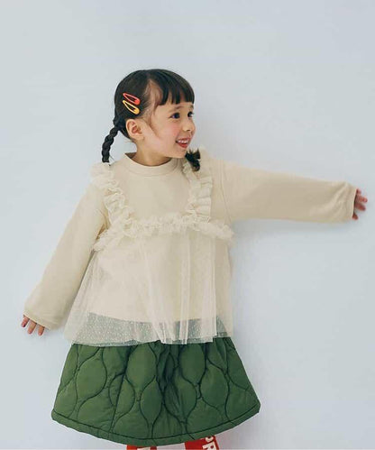 波點網紗荷葉邊吊帶拼接衛衣 Link