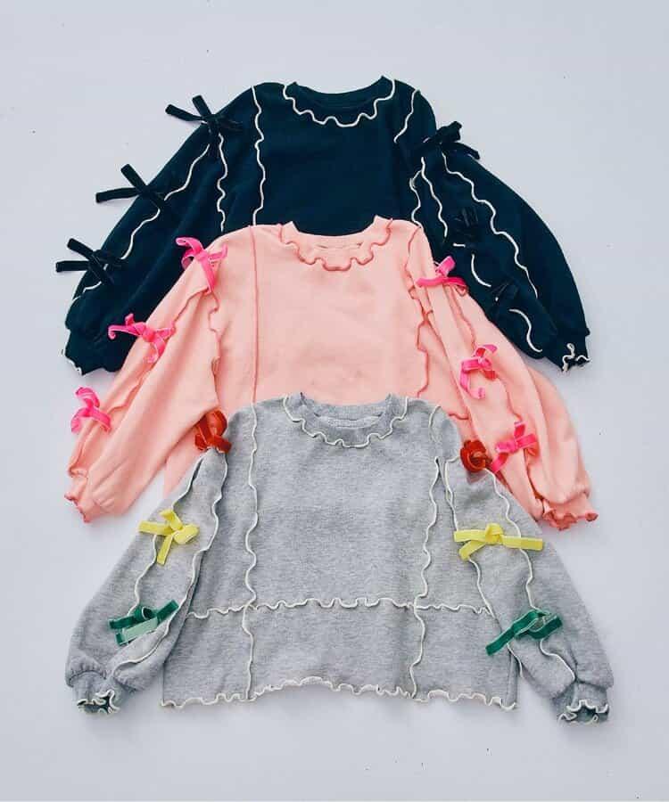 多彩柔和蝴蝶結衛衣