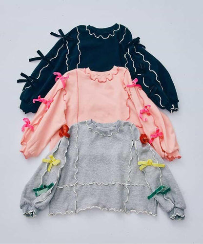 多彩柔和蝴蝶結衛衣