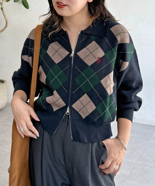【U.S. POLO ASSN.】帶領拉鍊開衫