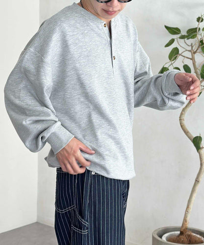 立體裁剪亨利領套頭衫