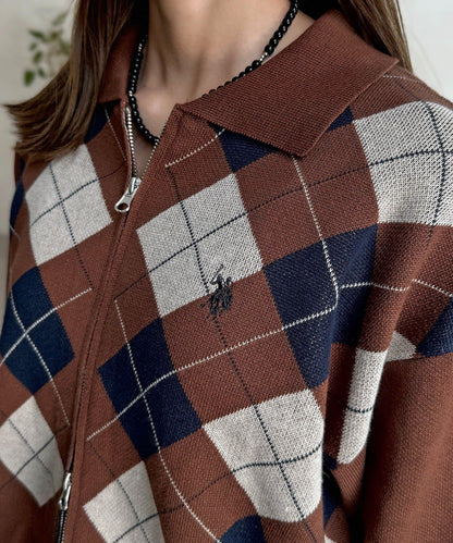【U.S. POLO ASSN.】帶領拉鍊開衫