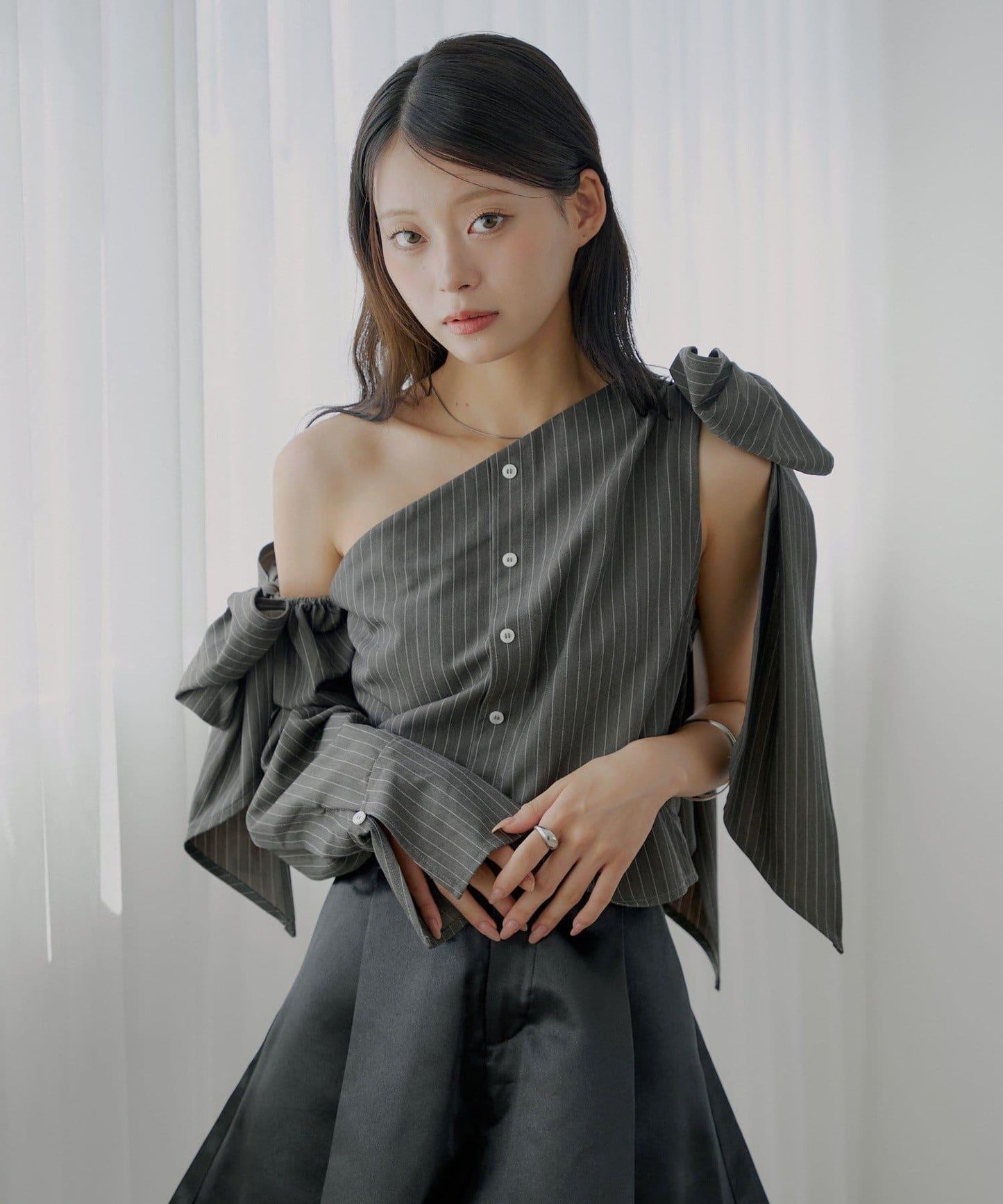 【SALON by Chico】不對稱設計大蝴蝶結襯衫