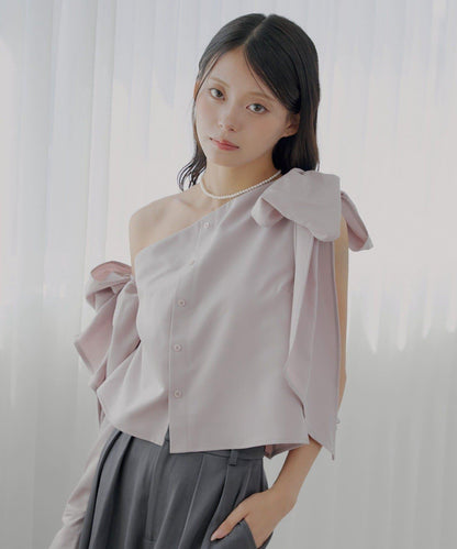 【SALON by Chico】不對稱設計大蝴蝶結襯衫