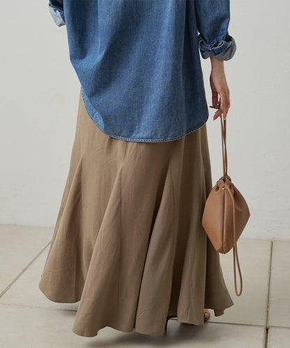 纖維素褶皺半身裙
