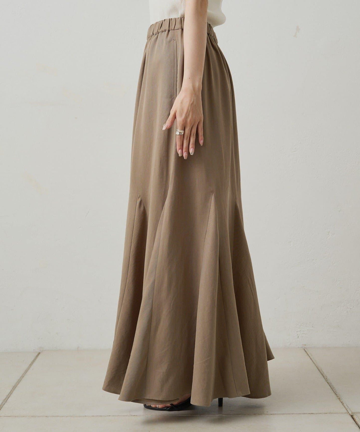 纖維素褶皺半身裙