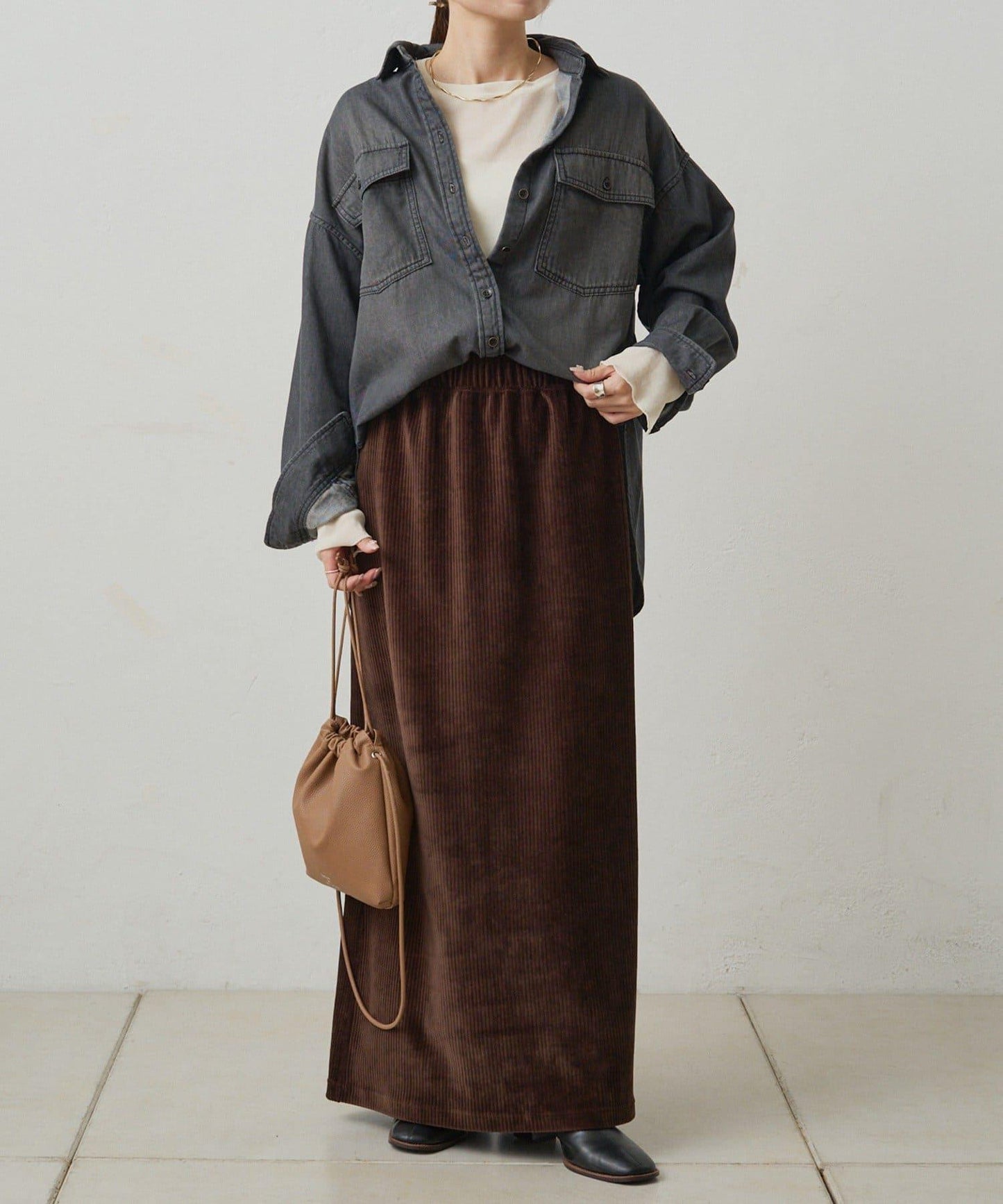 【復刻】尼龍網紗天鵝絨圓領長袖T恤