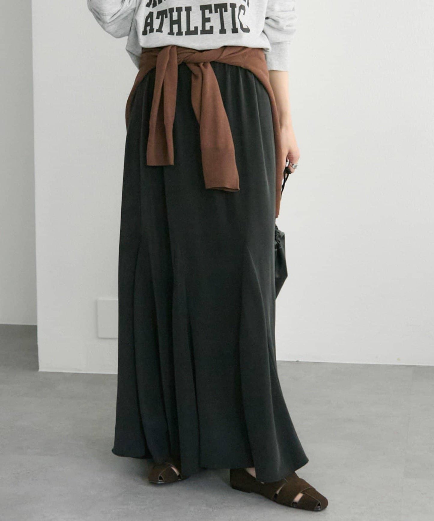 纖維素褶皺半身裙