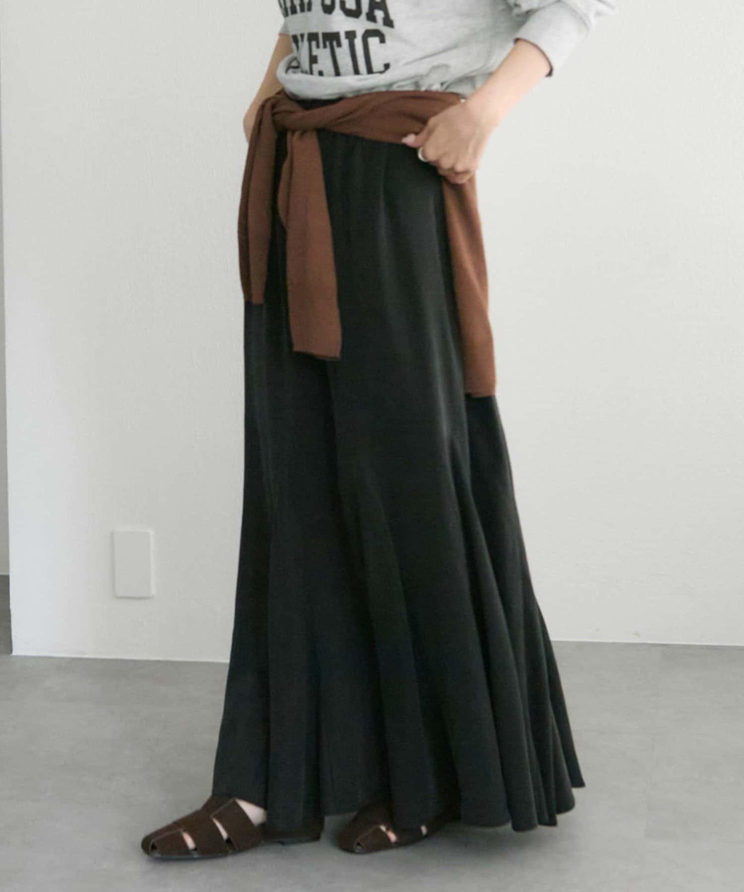 纖維素褶皺半身裙