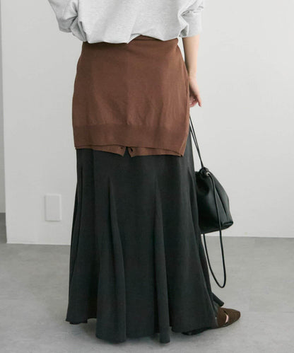 纖維素褶皺半身裙