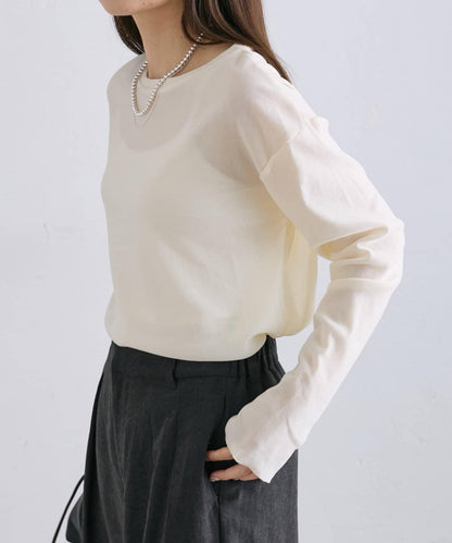 【復刻】尼龍網紗天鵝絨圓領長袖T恤