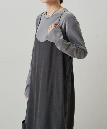 【復刻】尼龍網紗天鵝絨圓領長袖T恤