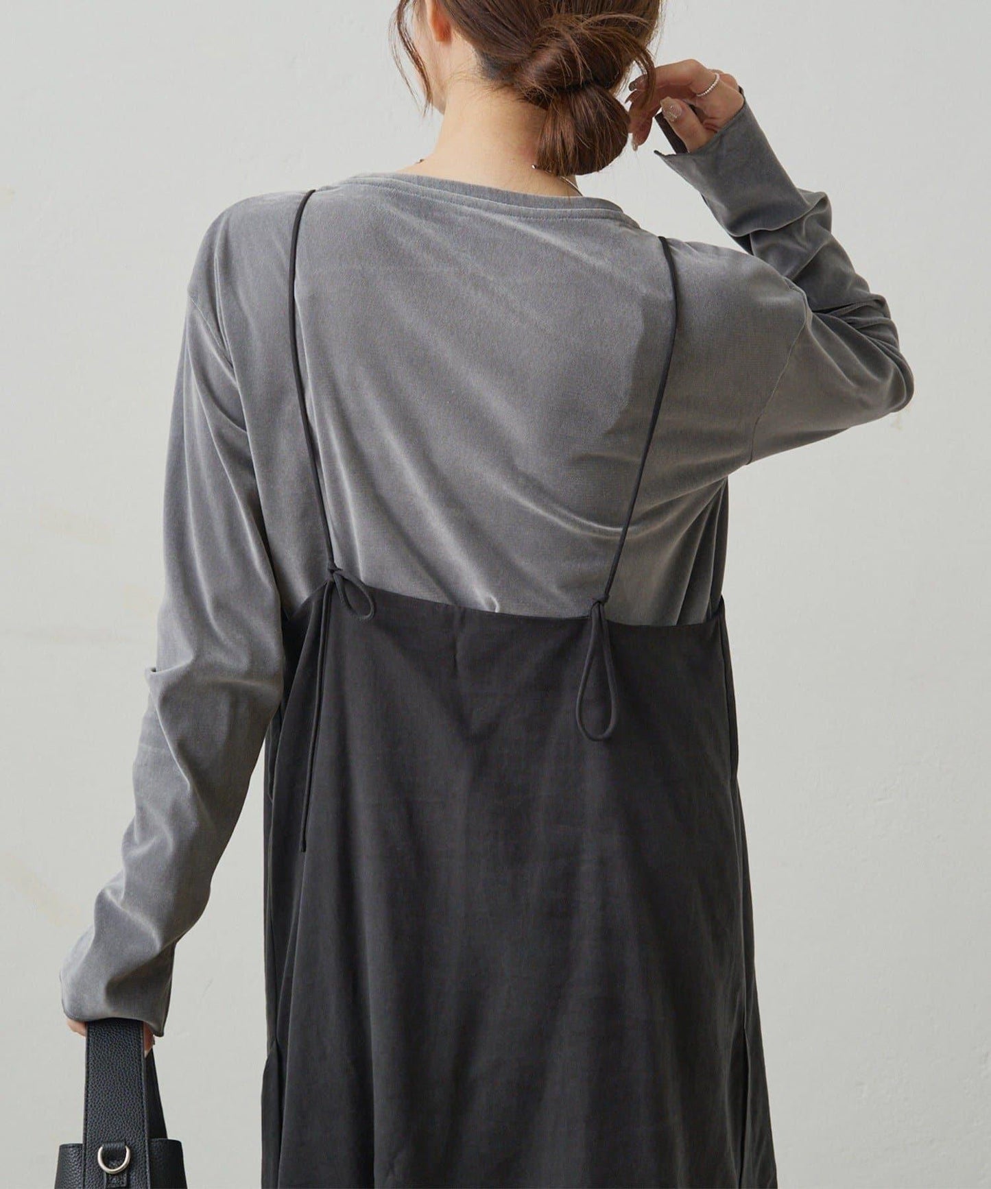 【復刻】尼龍網紗天鵝絨圓領長袖T恤