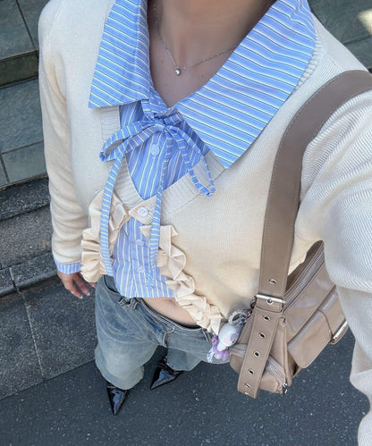 【れみ@re.__mi23セレクト】荷葉邊拼接開衫