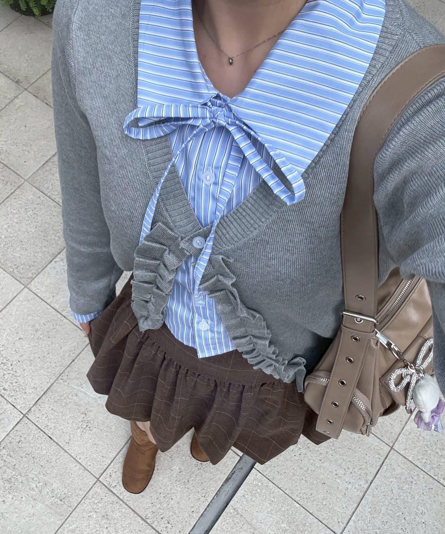 【れみ@re.__mi23セレクト】荷葉邊拼接開衫