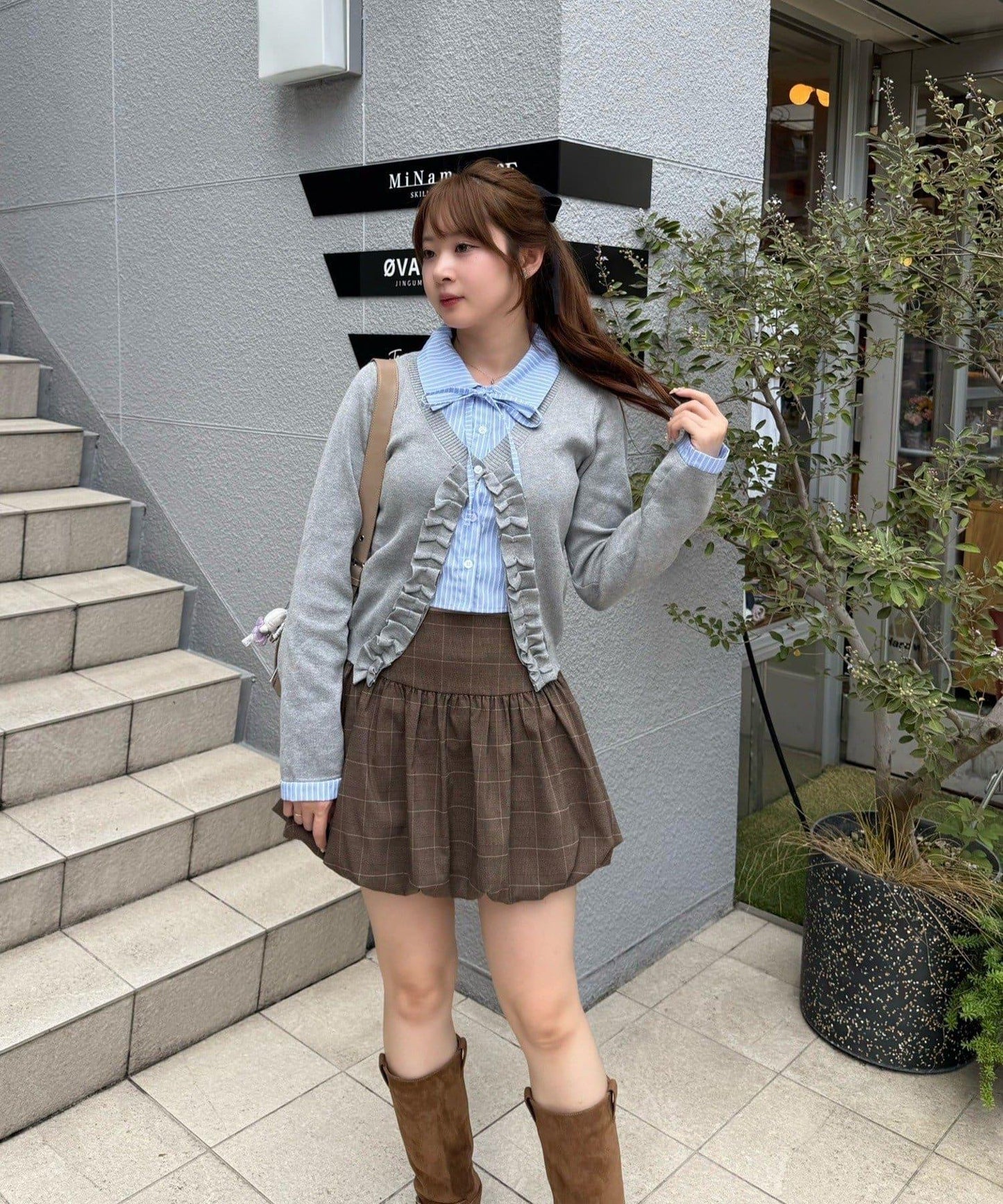 【れみ@re.__mi23セレクト】荷葉邊拼接開衫