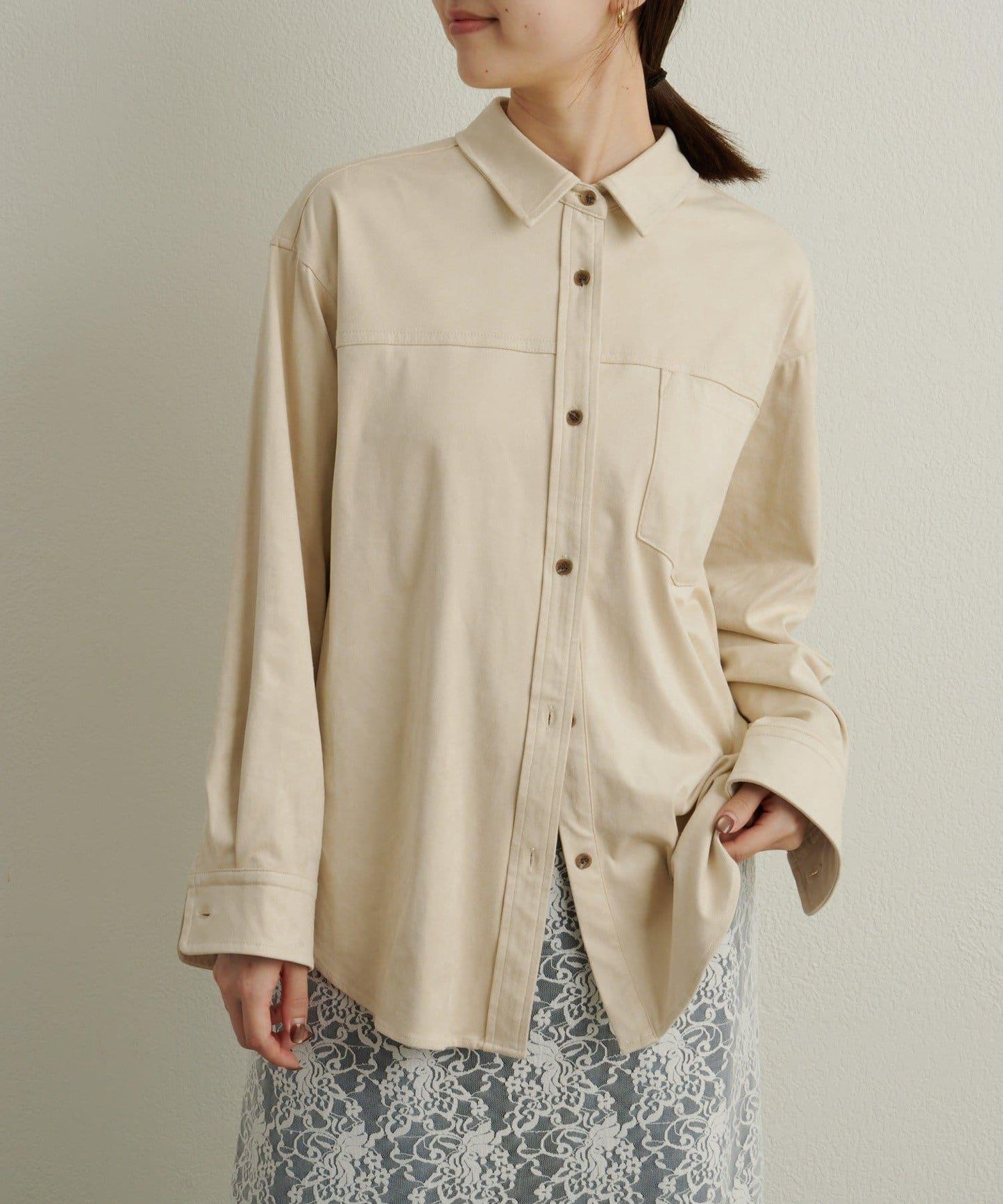 【Omekashi】雙面仿麂皮襯衫