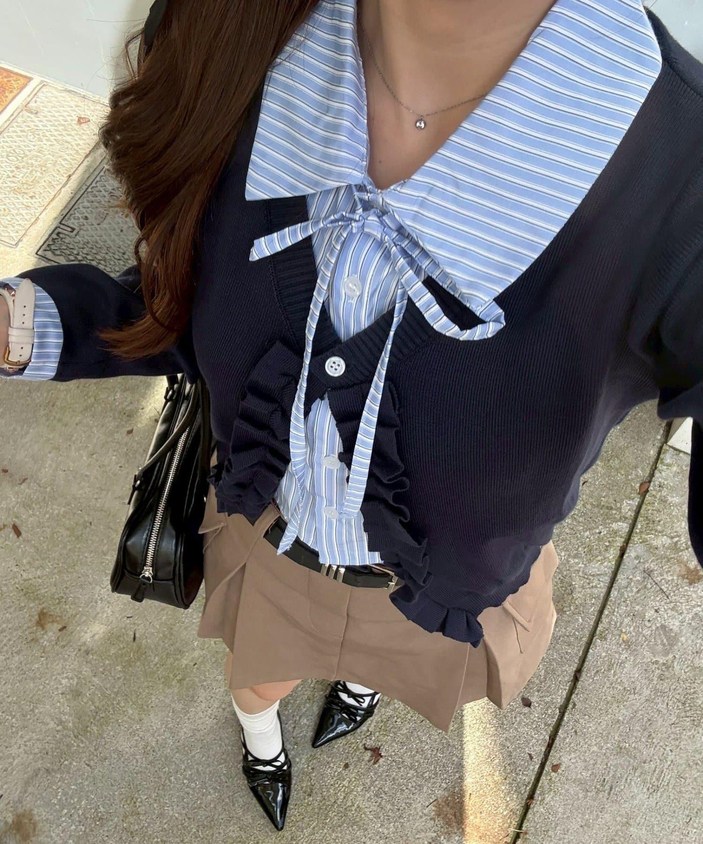 【れみ@re.__mi23セレクト】荷葉邊拼接開衫