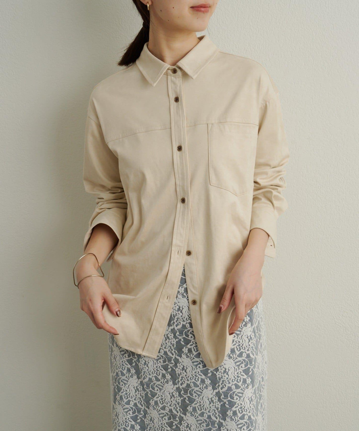 【Omekashi】雙面仿麂皮襯衫