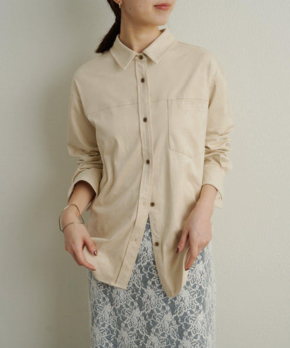 【Omekashi】雙面仿麂皮襯衫