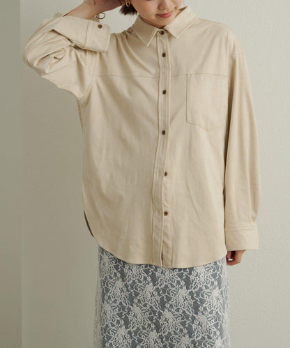 【Omekashi】雙面仿麂皮襯衫