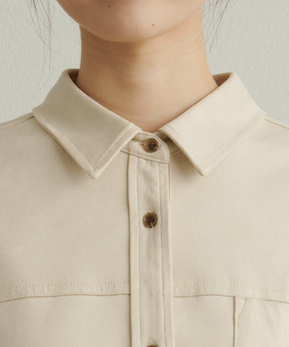 【Omekashi】雙面仿麂皮襯衫