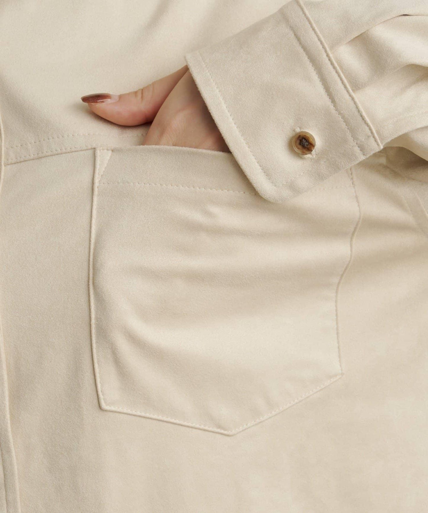 【Omekashi】雙面仿麂皮襯衫