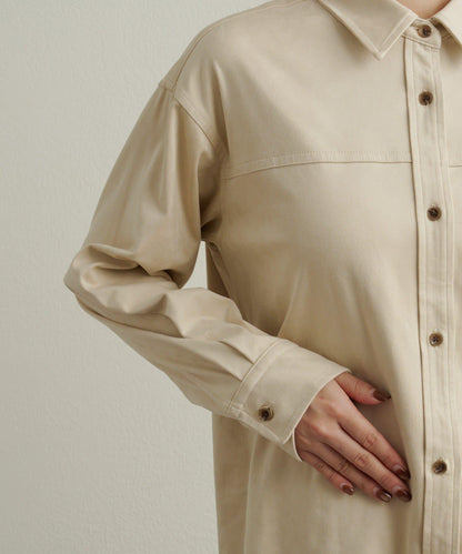 【Omekashi】雙面仿麂皮襯衫