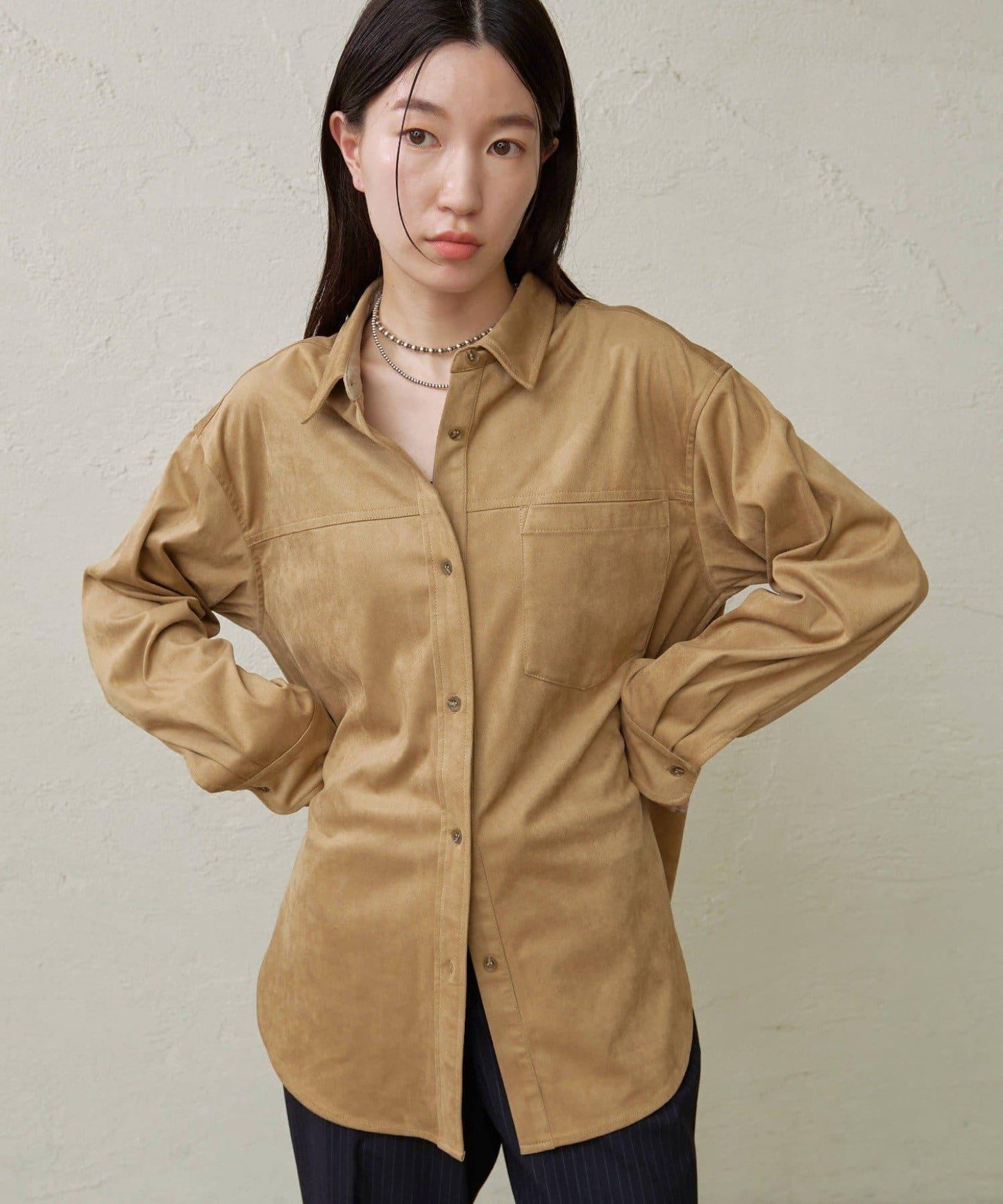 【Omekashi】雙面仿麂皮襯衫